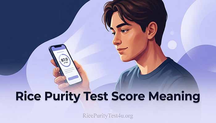 Rice Purity Test Score Meaning 1 Rice Purity Test Score Meaning, Person checking a Rice Purity Test score on a smartphone