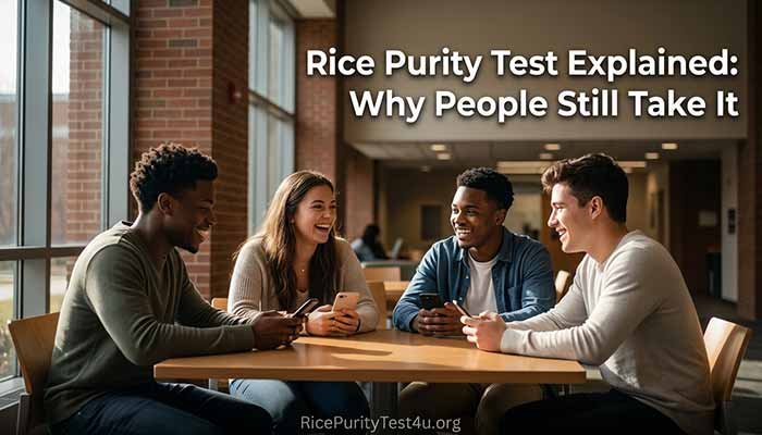 Taking the Rice Purity Test With Friends, College friends and a couple enjoying a private online quiz and casual conversation together.